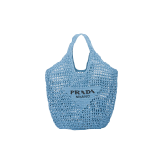 Prada Raffia Tote Bag Celeste