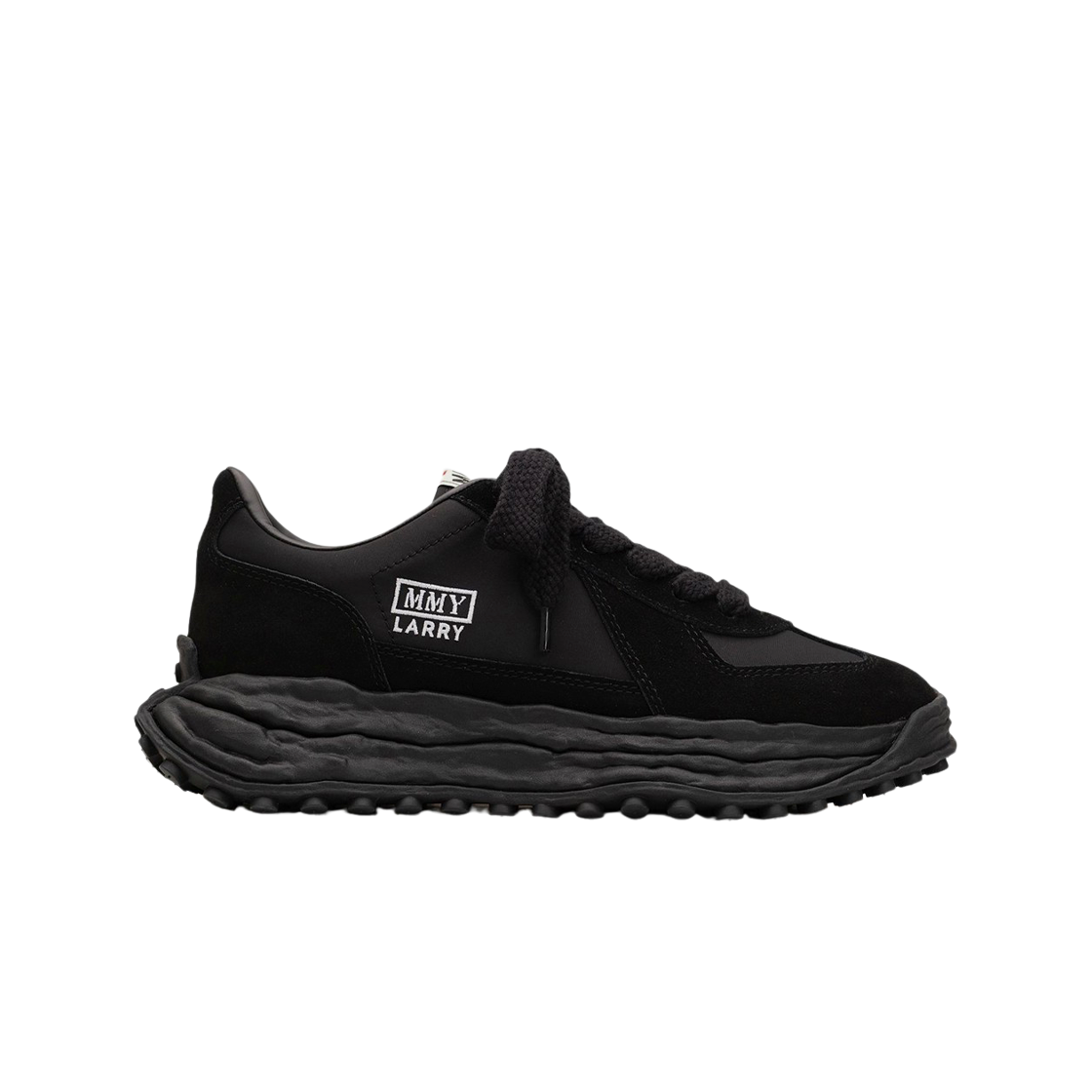 메종 미하라 야스히로 래리 OG 솔 믹스 머터리얼 로우탑 스니커즈 블랙 블랙(Maison Mihara Yasuhiro Larry OG Sole Mix Material Low-top Sneakers Black Black) - 1