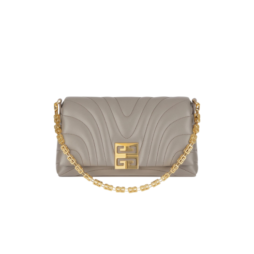 Givenchy Small 4G Soft Bag in Quilted Leather with Chain Stone Grey