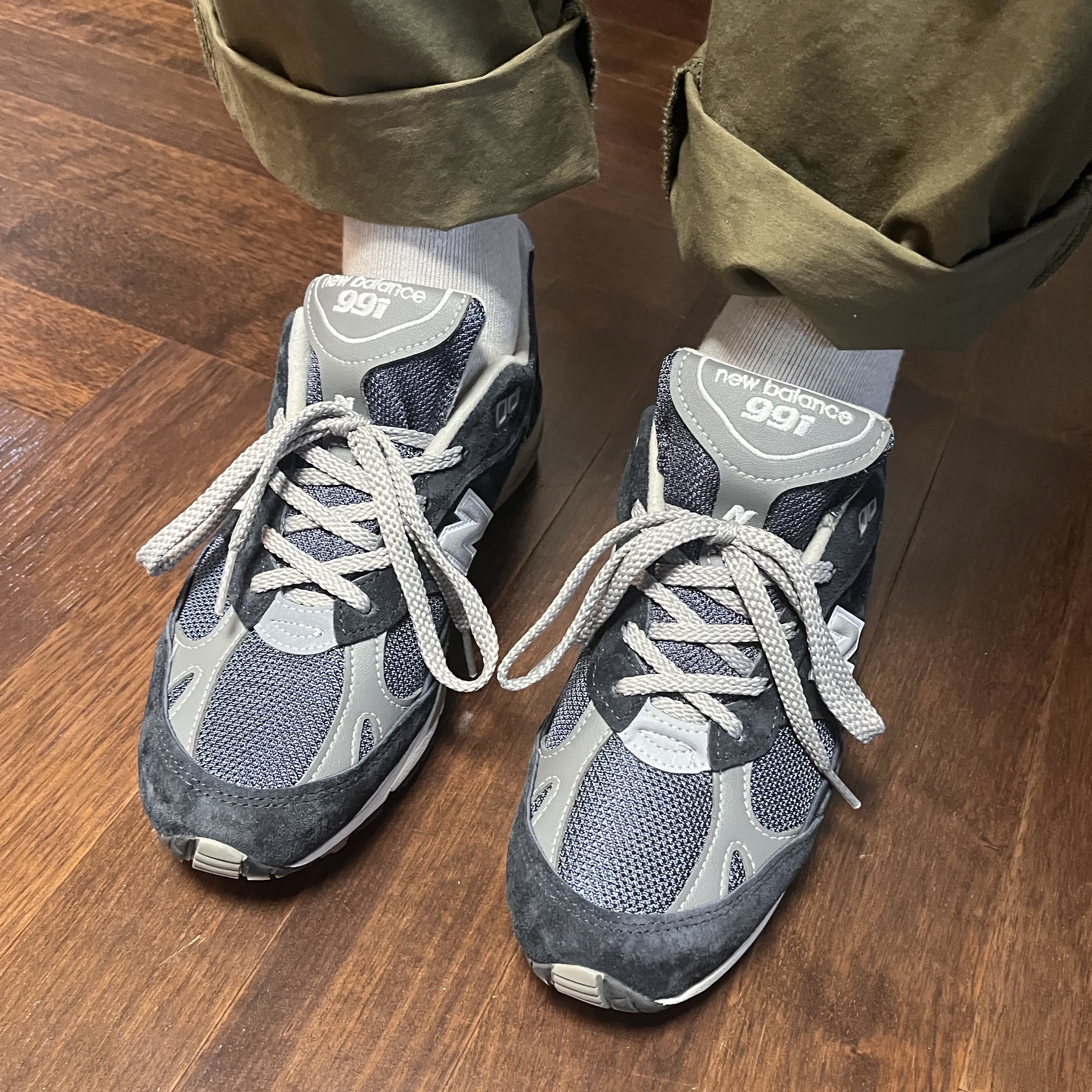 (W) New Balance 991 Made in UK Navy 착용 스타일