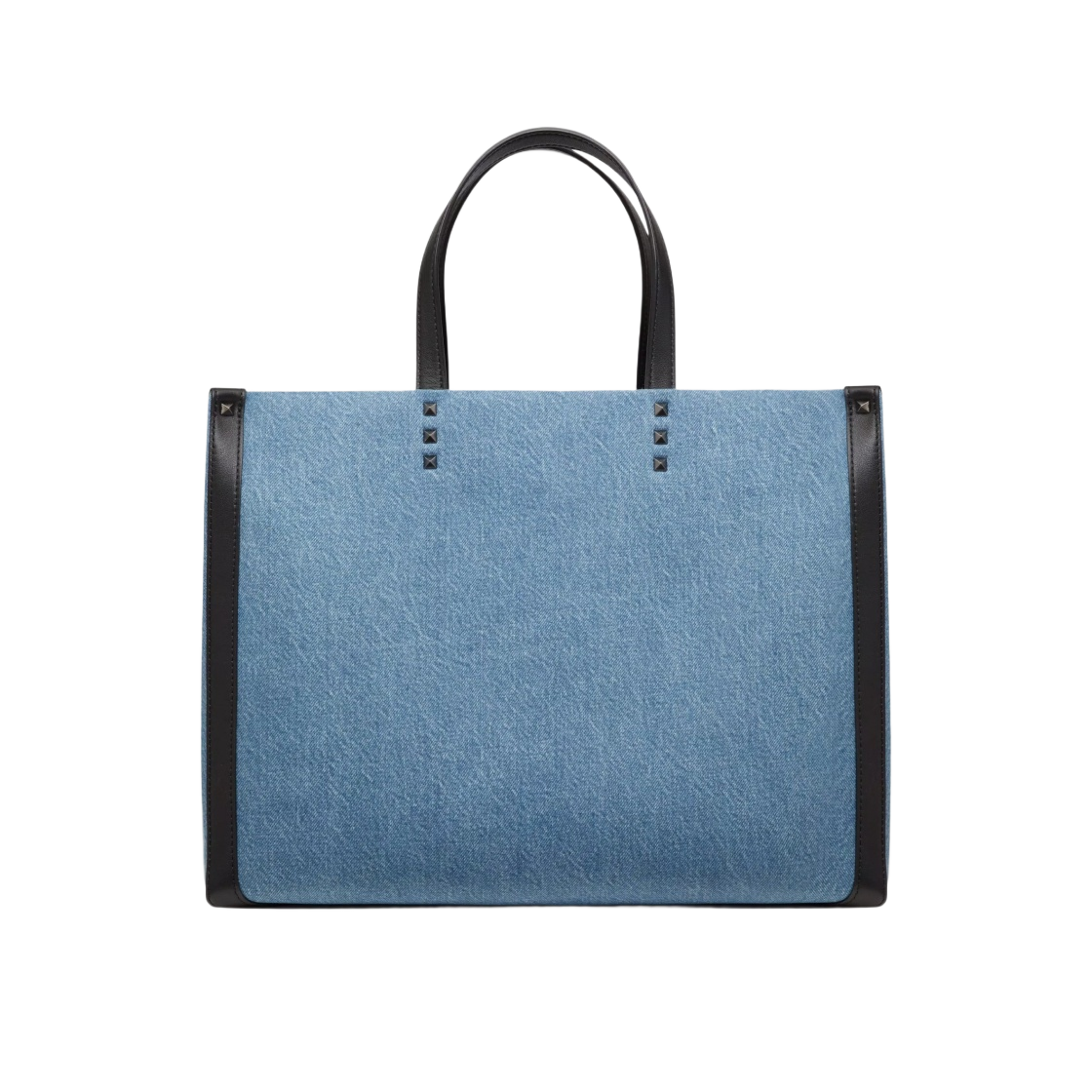 B0A35USI6V6 Valentino Medium VLTN Denim Shopper Black - #3