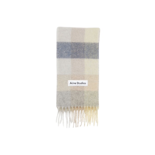 Acne Studios Mohair Check Scarf Vanilla Beige