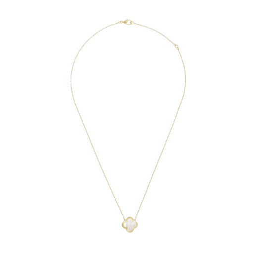 (W) Van Cleef & Arpels Pure Alhambra Pendant Yellow Gold Mother of Pearl