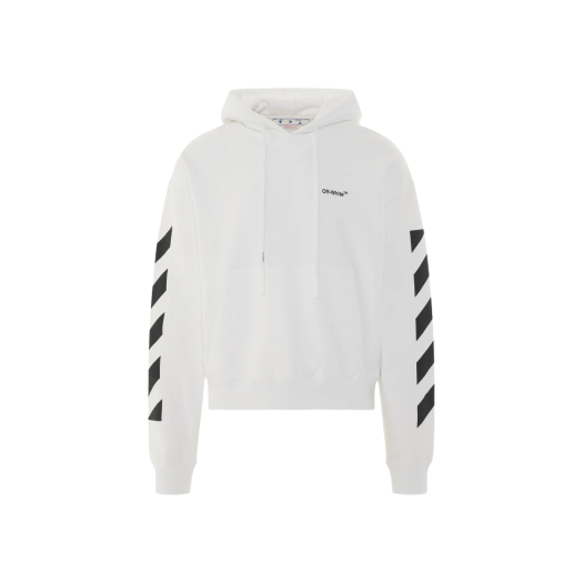 Off-White Diagonal Helvetica Over Hoodie White Black
