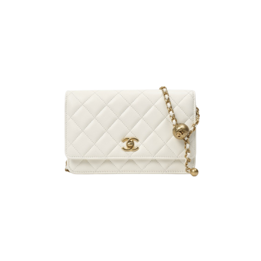 Chanel Wallet On Chain Lambskin & Gold White