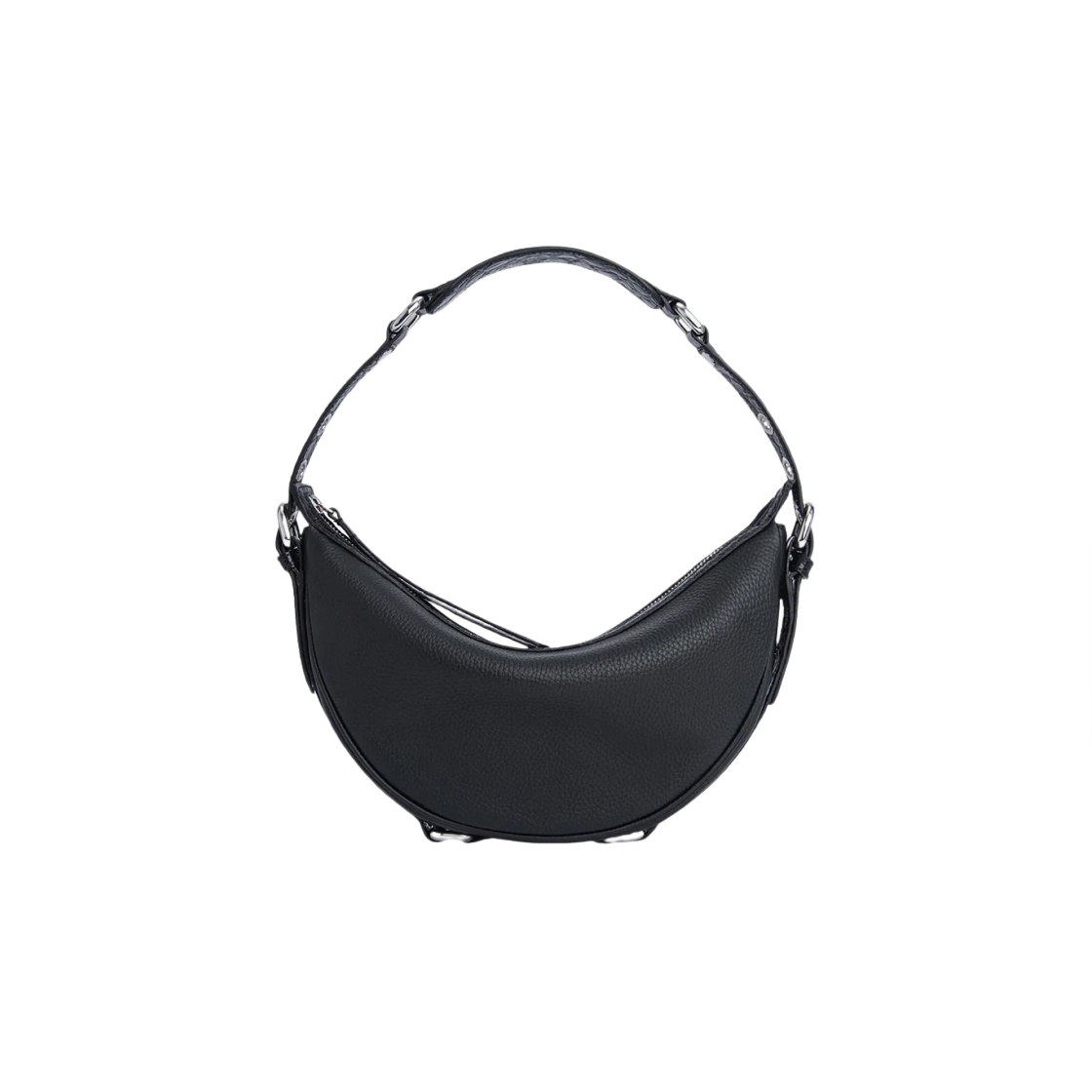 (W) 바이파 크로코 앤 플랫 그레인 레더 깁 블랙((W) By Far Croco and Flat Grain Leather Gib Black)