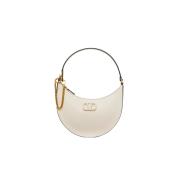 Valentino Mini Vlogo Signature Grainy Calfskin Hobo Bag Light Ivory