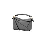 Loewe Mini Puzzle Bag in Soft Grained Calfskin Asphalt Grey