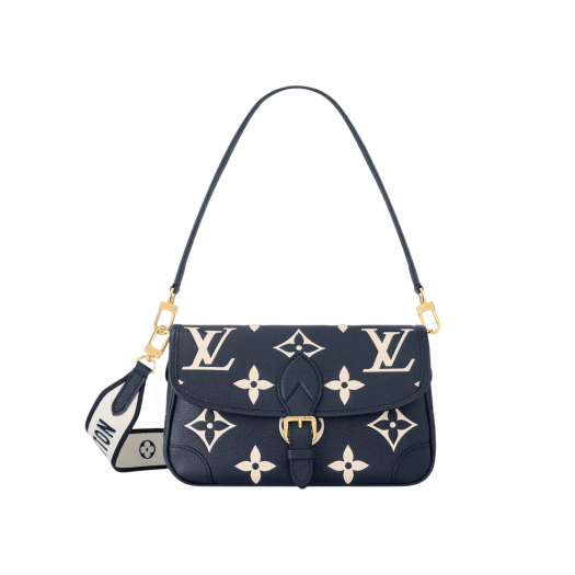 Louis Vuitton Diane Bicolor Monogram Empreinte Leather Navy Blue Creme