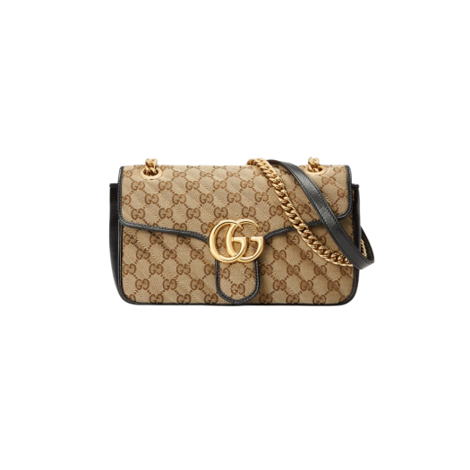 Gucci GG Marmont Small Shoulder Bag Beige Ebony