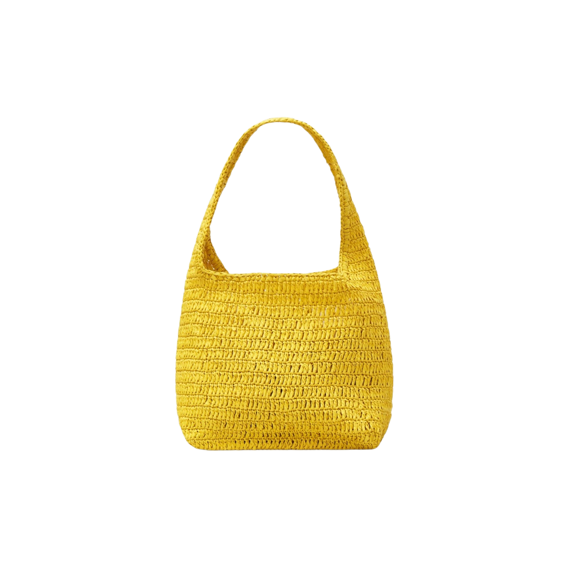 1151156005 COS Mini Raffia Shoulder Bag Bright Yellow - 대표 이미지 #1