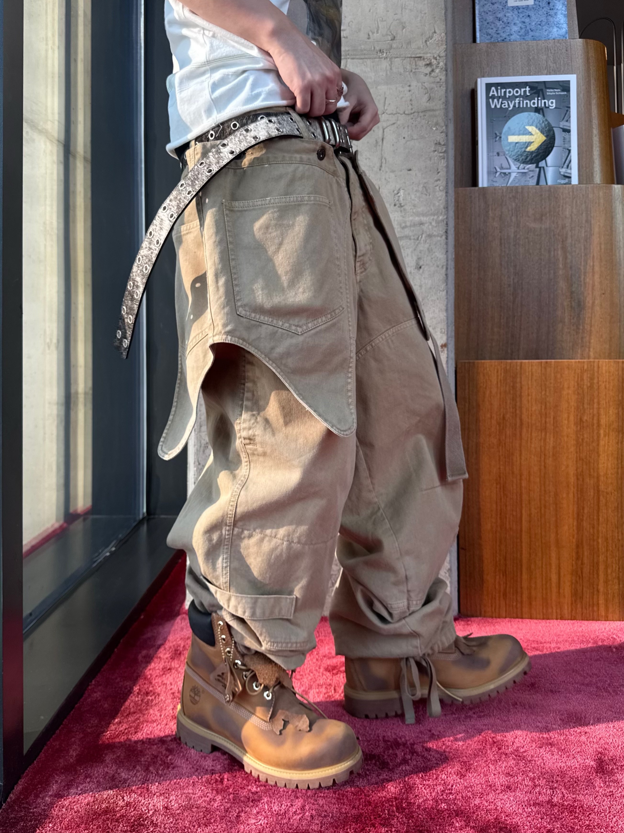 Timberland x Surgery 6 inch Boot Yellow - Wide, MJD x Kamien Double Hole Belt Oak Brown 착용 스타일 - 2