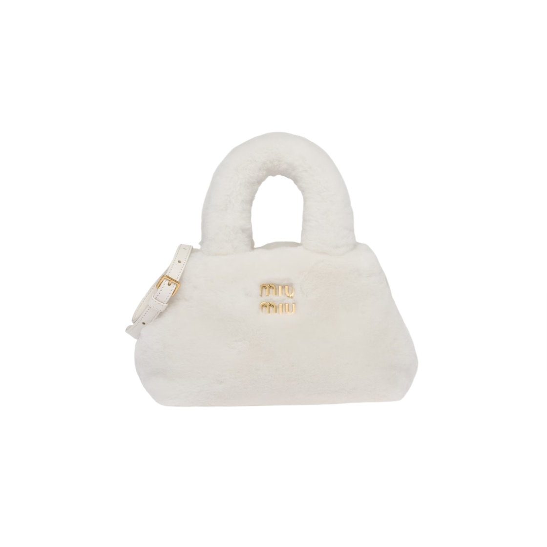 5BA256-2F41-F0009 Miu Miu Sheepskin Handbag White