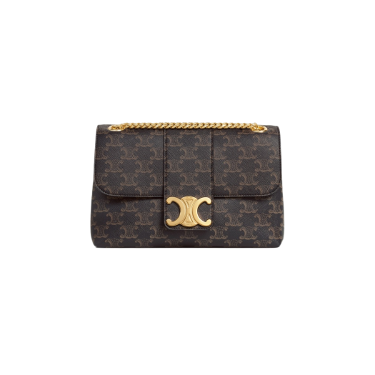 Celine Medium Victoire Bag in Triomphe Canvas Tan