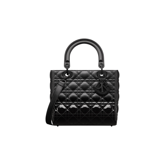 Dior Medium Lady Bag Black Patent To Matte Gradient