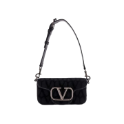 Valentino Mini Loco Toile Iconographe Shoulder Bag Black