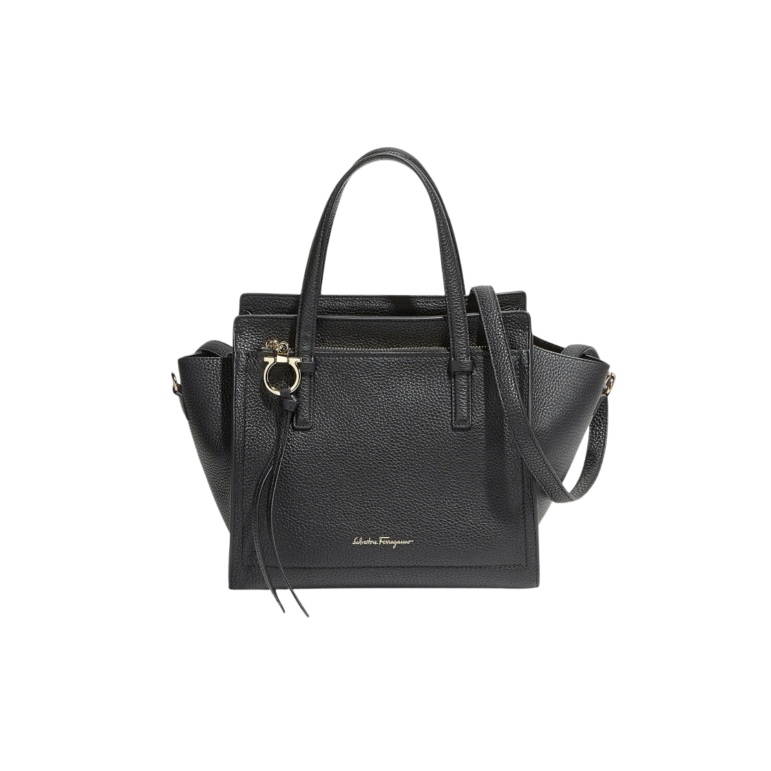 21F478-720533 Ferragamo Small Double Handle Bag Black - 대표 이미지 #1