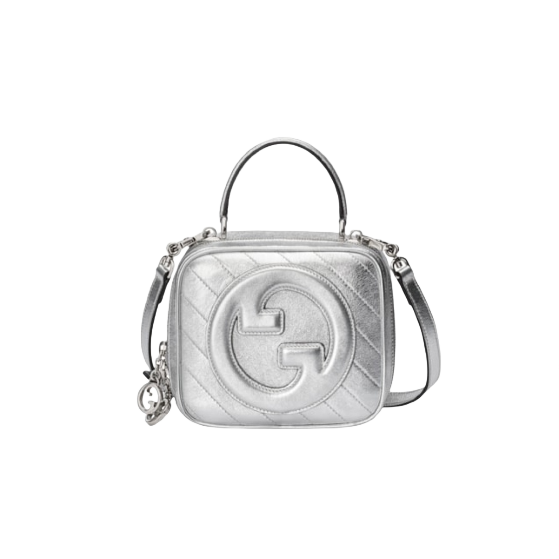 구찌 블론디 탑 핸들 백 메탈릭 실버 레더(Gucci Blondie Top Handle Bag Metallic Silver Leather) - 1