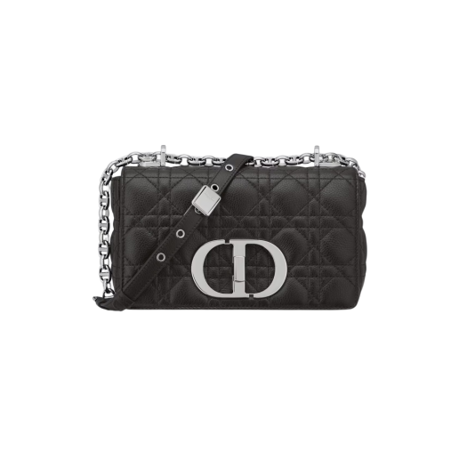 Dior Small Caro Bag Supple Cannage Calfskin Black