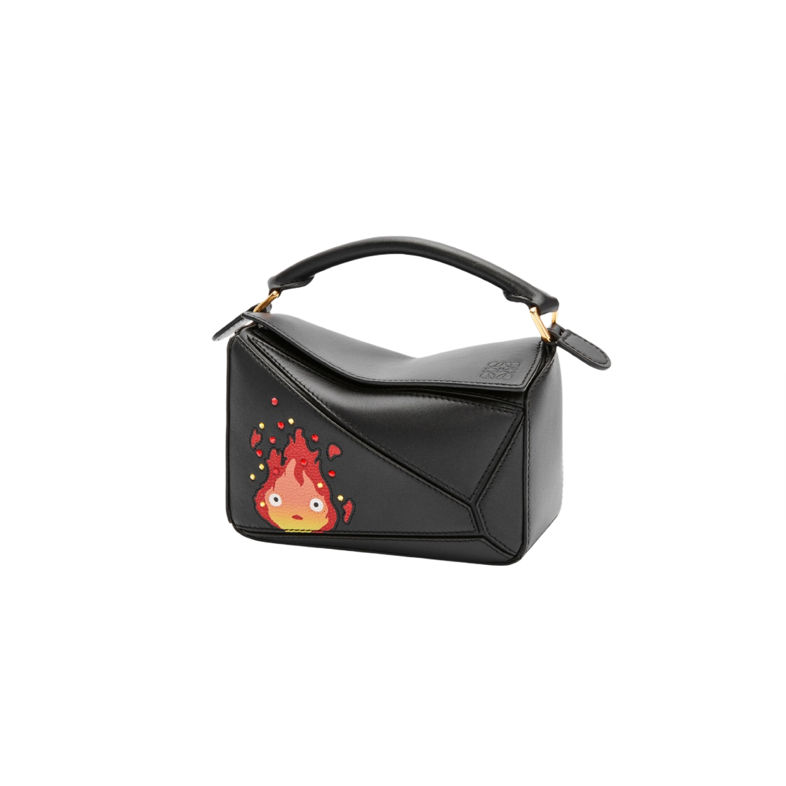 로에베 x 하울의 움직이는 성 캘시퍼 미니 퍼즐백 사틴 카프스킨 크리스탈 블랙(Loewe x Howl's Moving Castle Calcifer Mini Puzzle Bag in Satin Calfskin and Crystal Black) - 1