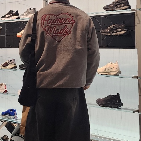 Human Made Fleece Half-Zip Pullover Gray 착용 스타일