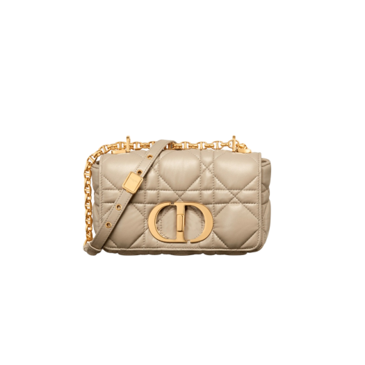 Dior Small Caro Bag Macrocannage Calfskin Sand