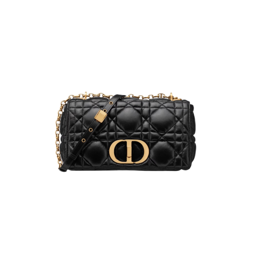 Dior Medium Caro Bag Supple Cannage Calfskin Black