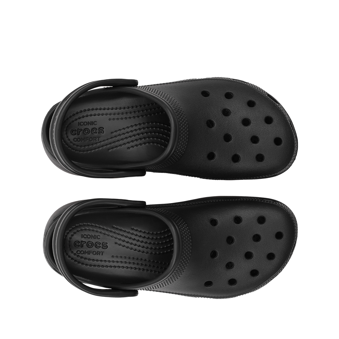 206750-001 (W) Crocs Classic Platform Clog Black - #5