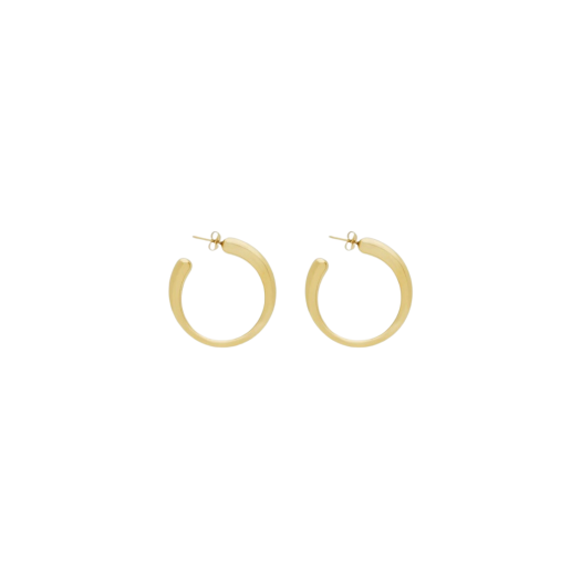 (W) Saint Laurent Organic Hoop Earrings In Metal Gold