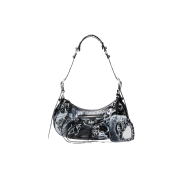 Balenciaga Le Cagole Small Shoulder Bag Graffiti Black