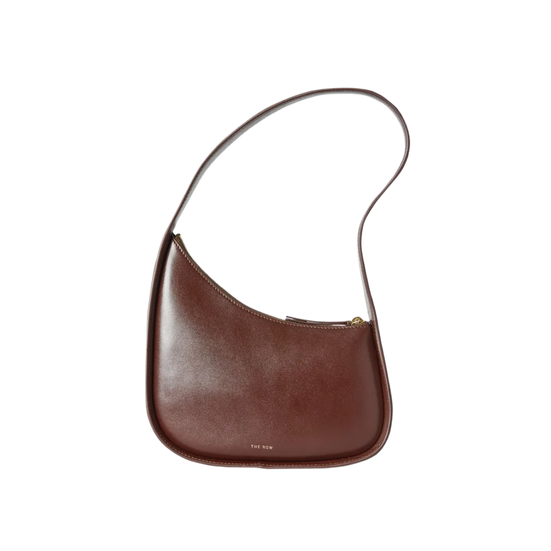 W1249L60CHYWD The Row Half Moon Bag in Leather Cherry Wood