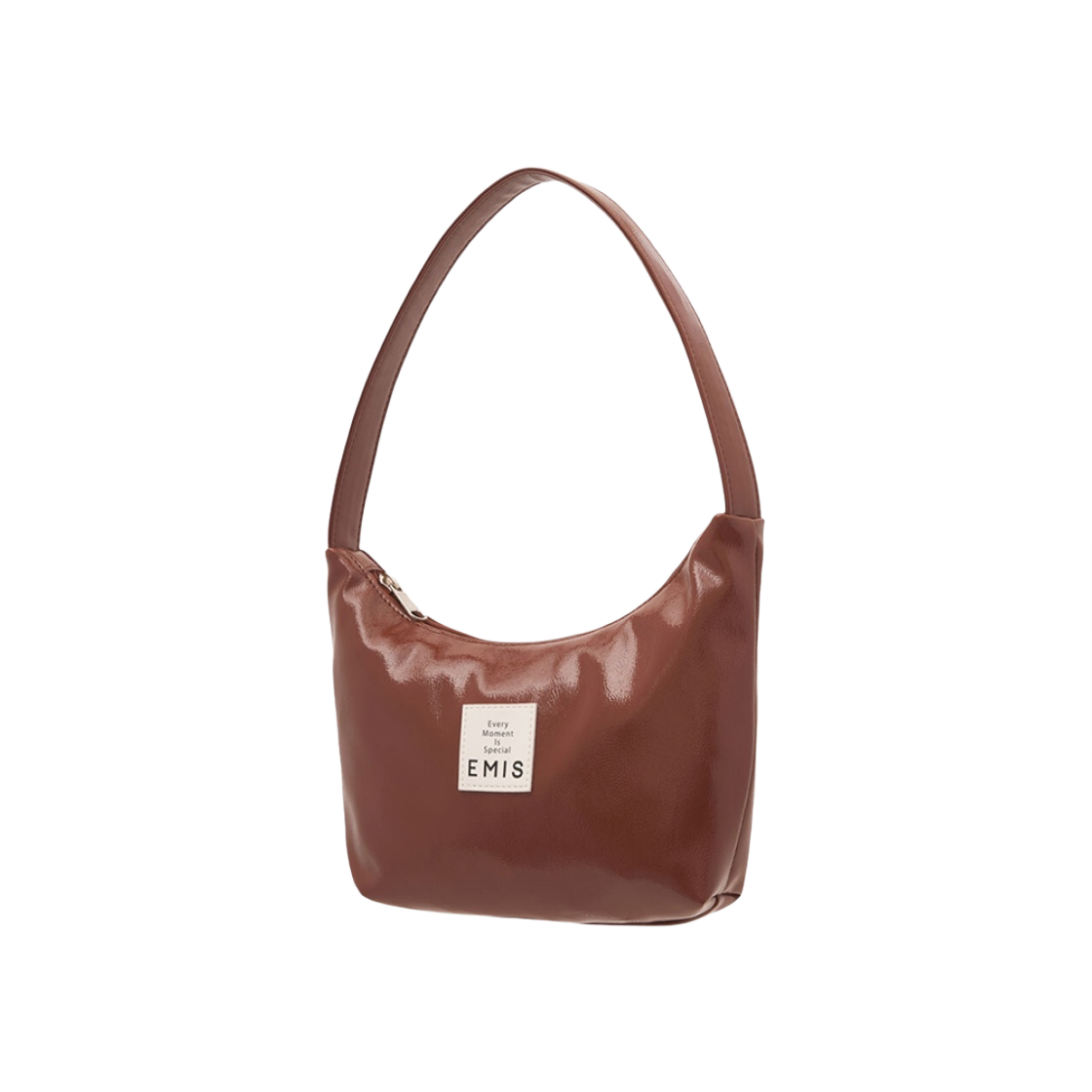 이미스 뉴 에나멜 호보백 브라운(Emis New Enamel Hobo Bag Brown) - 2