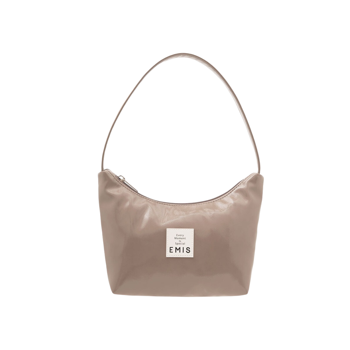 이미스 뉴 에나멜 호보백 그레이 베이지(Emis New Enamel Hobo Bag Gray Beige)