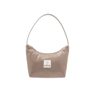 Emis New Enamel Hobo Bag Gray Beige