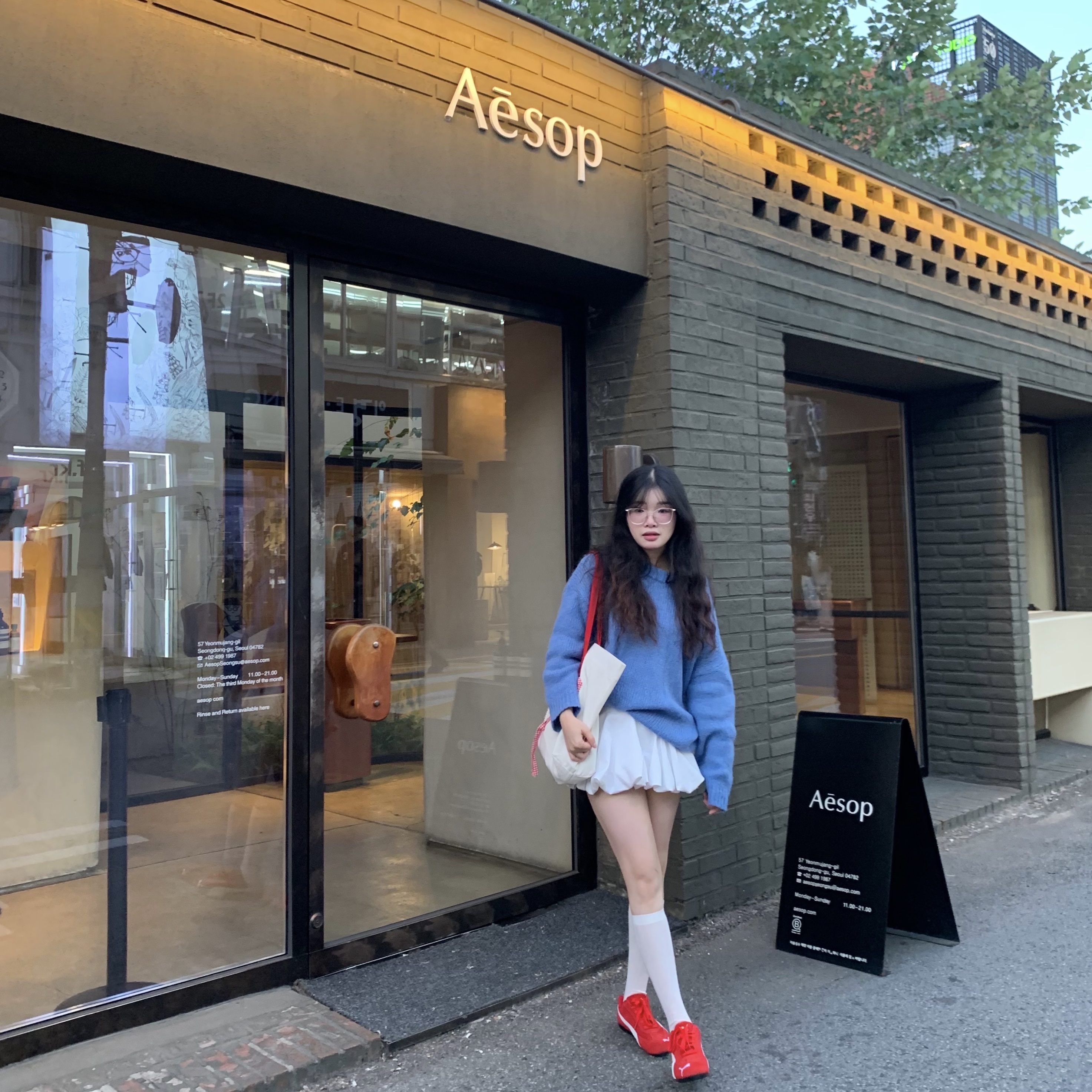 푸마 스피드캣 OG 레드 화이트 착용 스타일 - 3