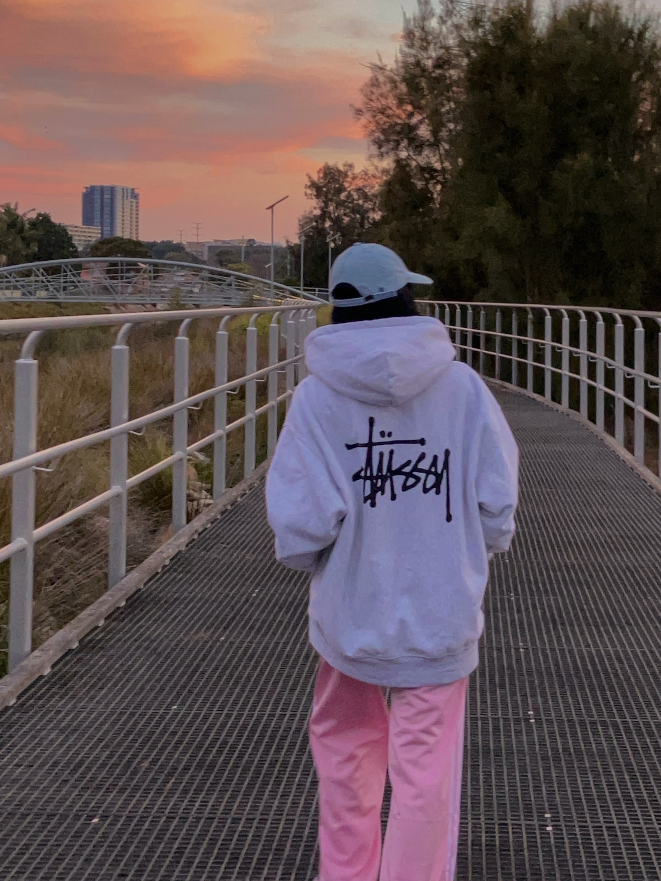 Stussy Basic Stussy Zip Hoodie Ash Heather, (W) Adidas Taekwondo Cloud White Core Black 착용 스타일 - 3