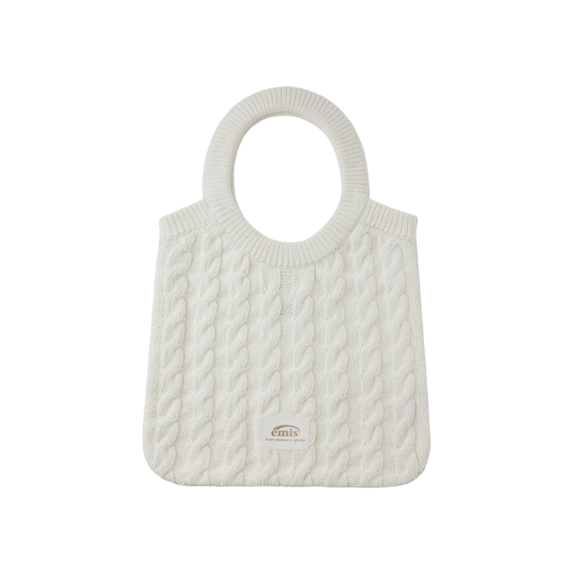 EMIS】CABLE COTTON KNIT BAG-WHITE