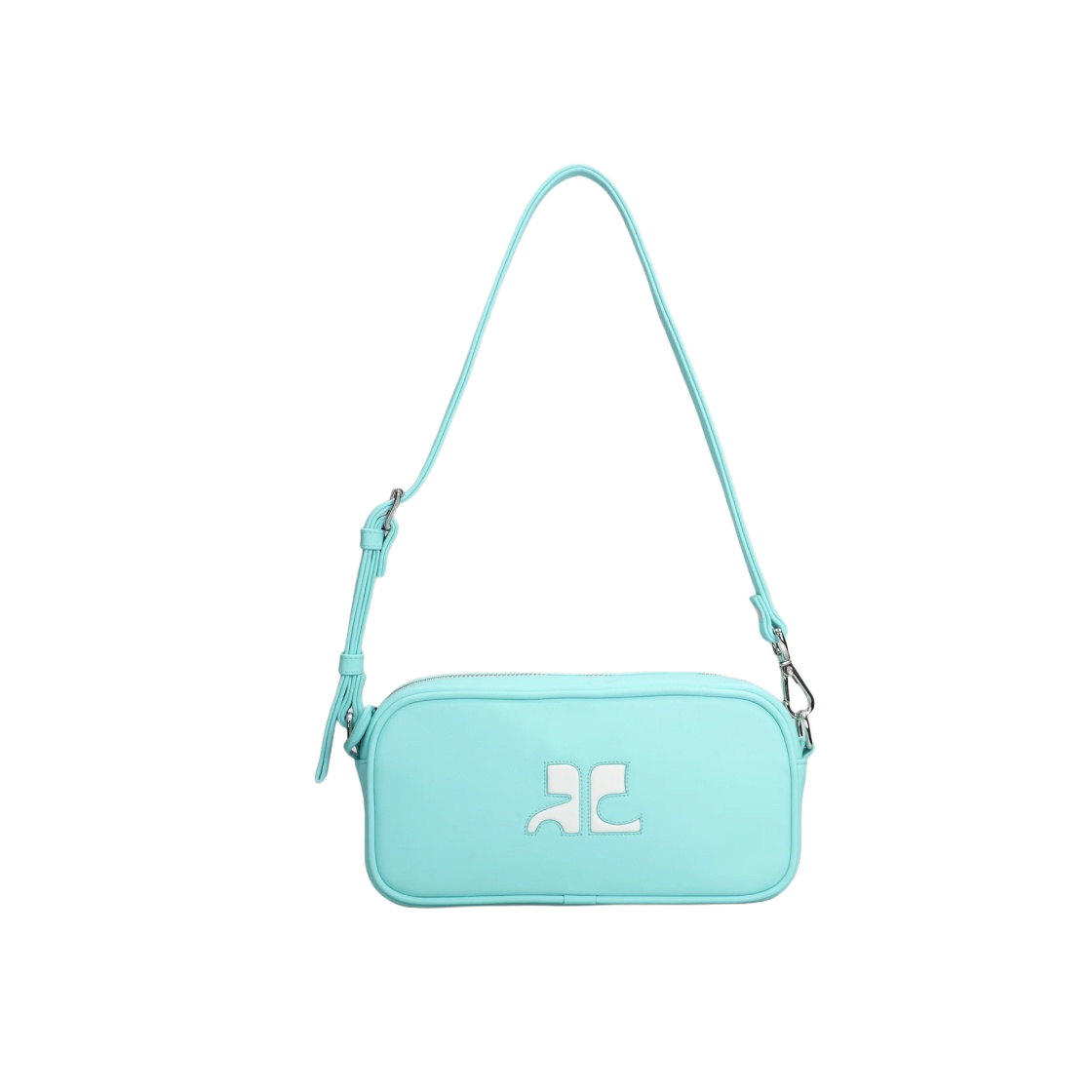 꾸레쥬 레더 바게트 카메라백 터콰이즈(Courreges Leather Baguette Camera Bag Turquese)