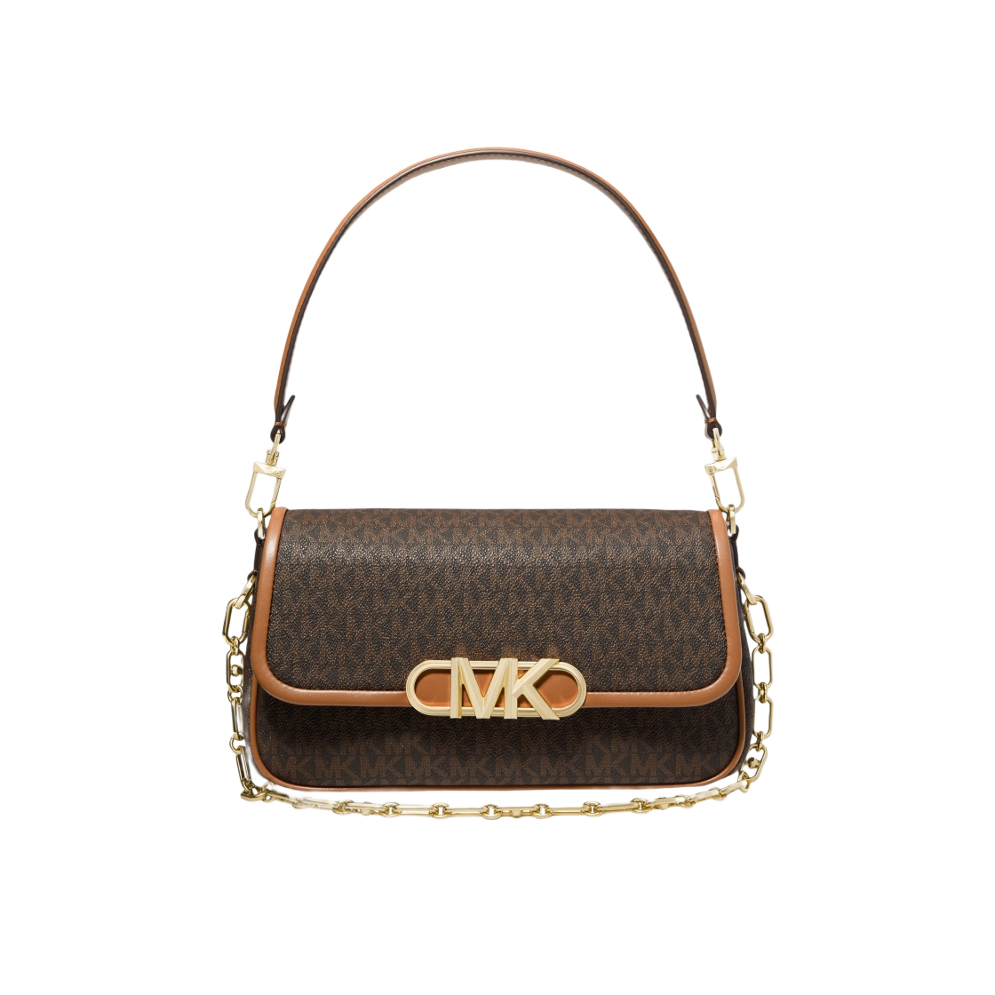 30F2G7PC6B252 Michael Kors Parker Medium Logo Shoulder Bag Brown Acorn - 대표 이미지 #1