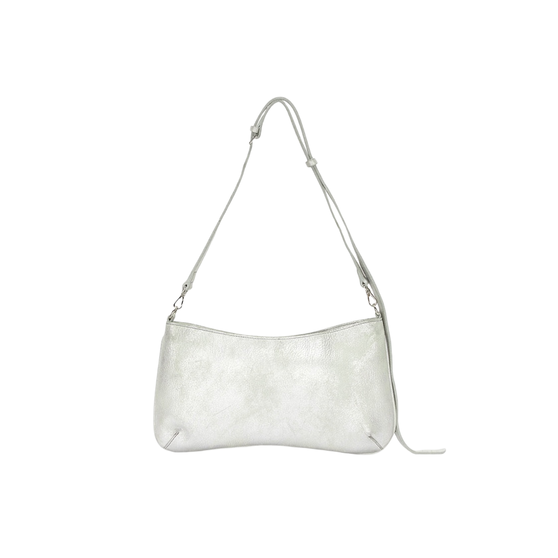 마뗑킴 지퍼 레더 스퀘어백 실버(Matin Kim Zipper Leather Square Bag Silver) - 2