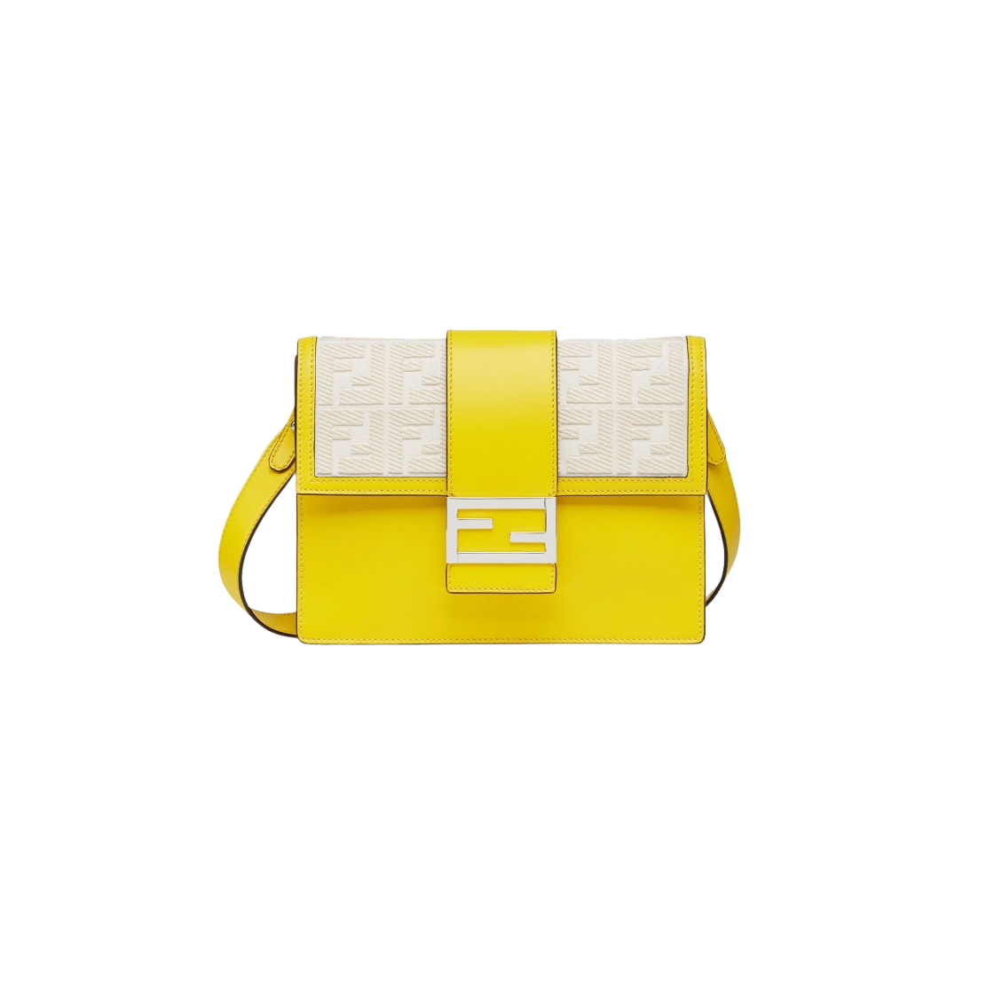7VA524A9P6F1GMB Fendi Leather Flat Baguette Bag Yellow - 대표 이미지 #1