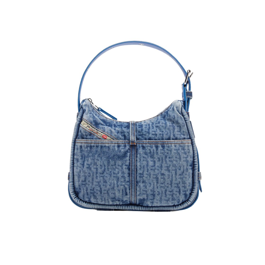 디젤 아일 호보백 인 모노그램 데님 블루(Diesel Ile Hobo Bag in Monogram Denim Blue)