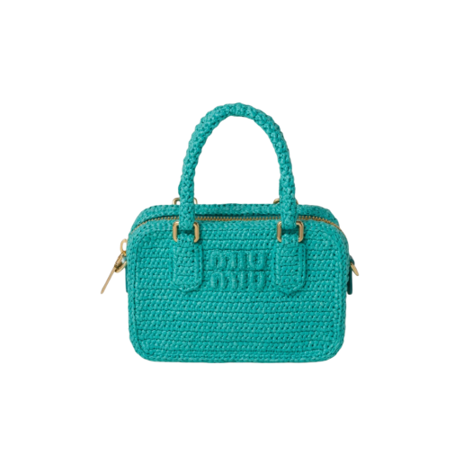 Miu Miu Crochet Top Handle Bag Jade Green