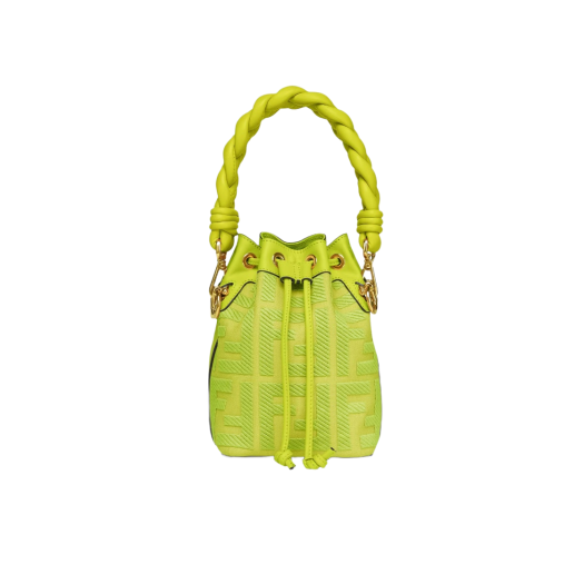 Fendi Mon Tresor FF Canvas Mini Bag Acid Green