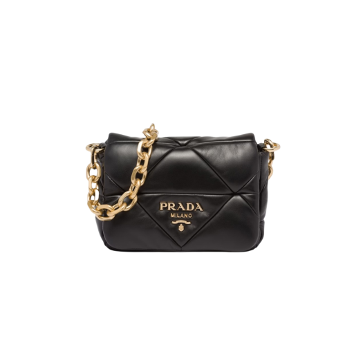 Prada System Nappa Patchwork Shoulder Bag Black