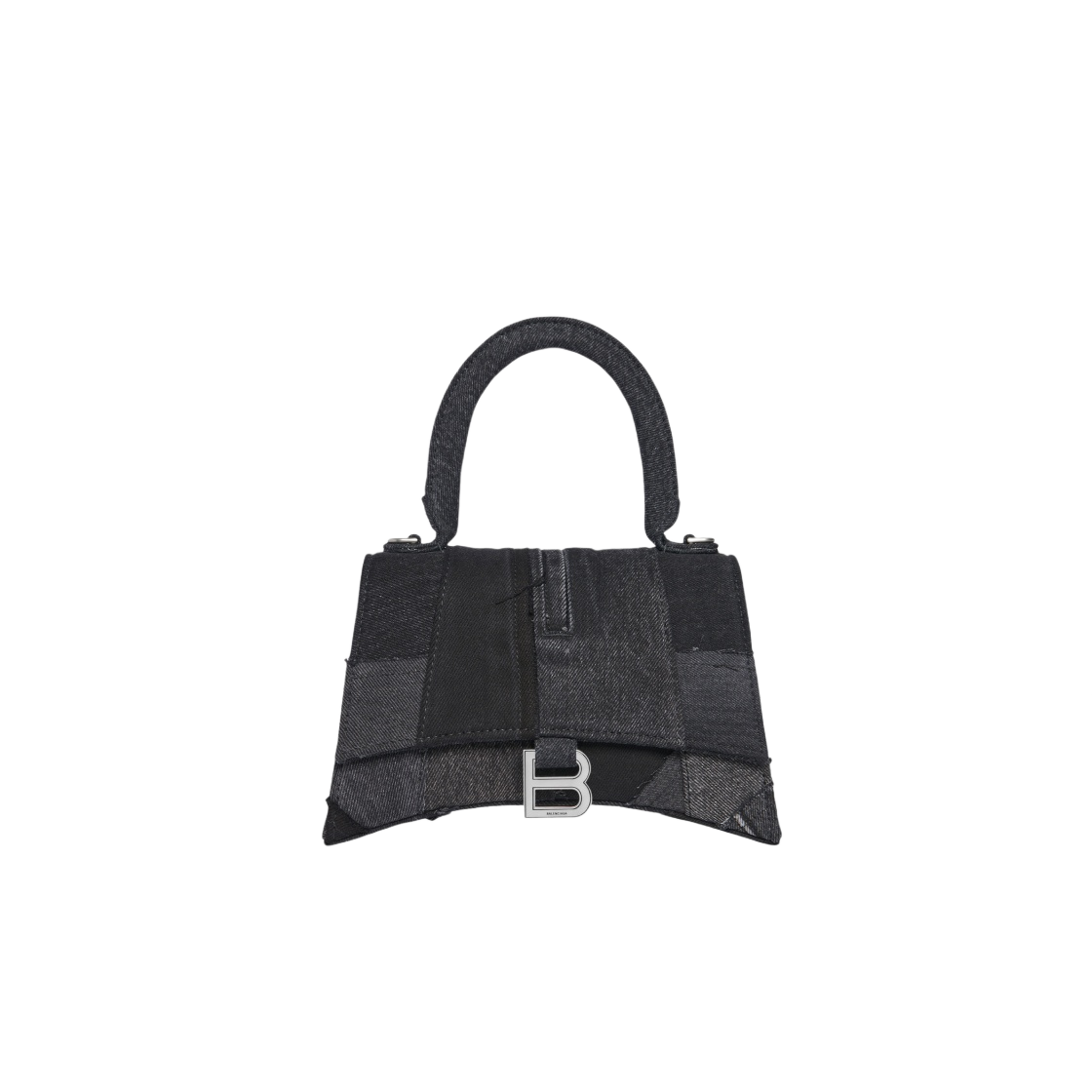 발렌시아가 아워글래스 스몰 핸드백 데님 블랙 페이디드(Balenciaga Hourglass Small Handbag Denim Black Faded) - 1