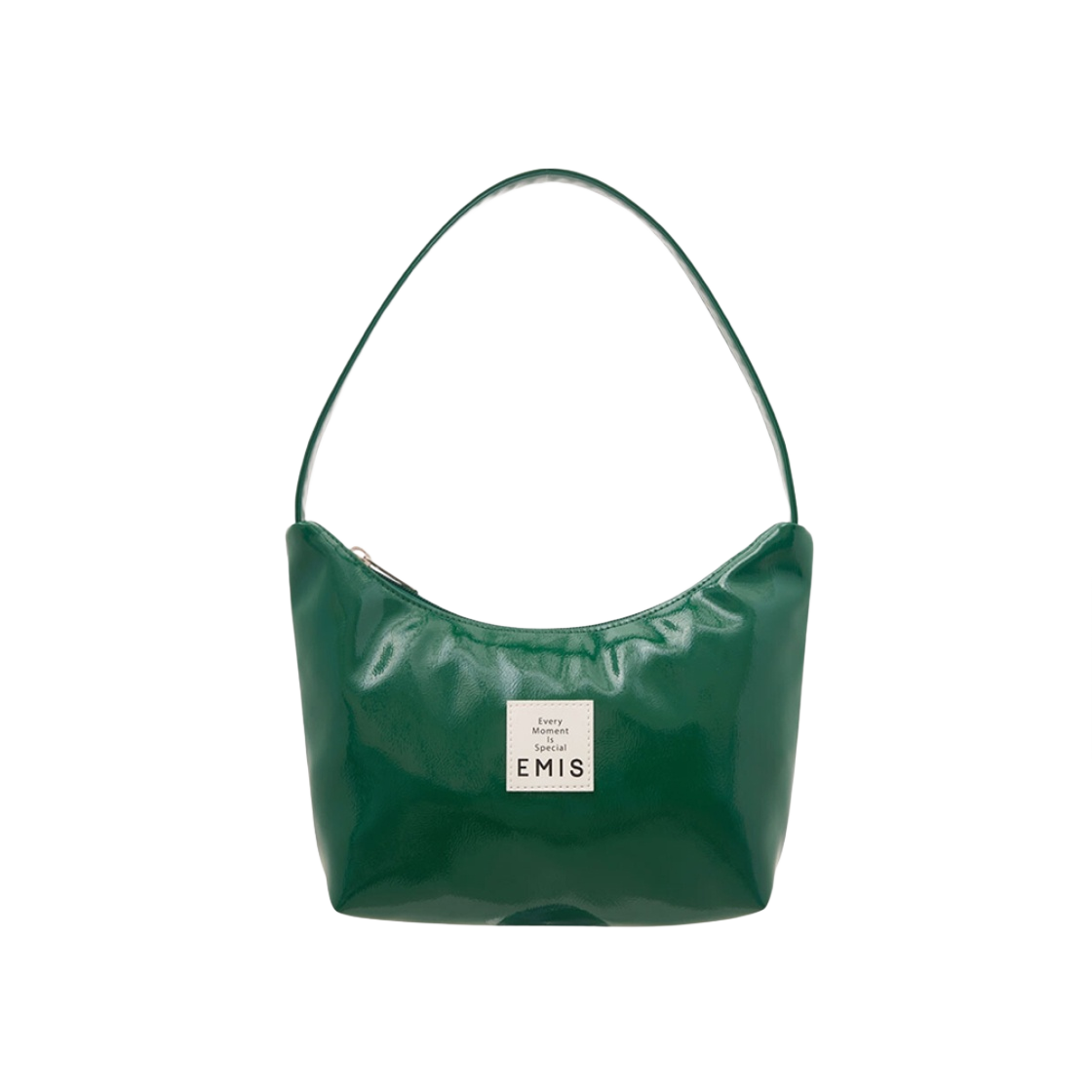 ★EMS★ NEW ENAMEL HOBO BAGGRAY BEIGE NEW ENAMEL HOBO BAG-GRAY BEIGE - EMIS