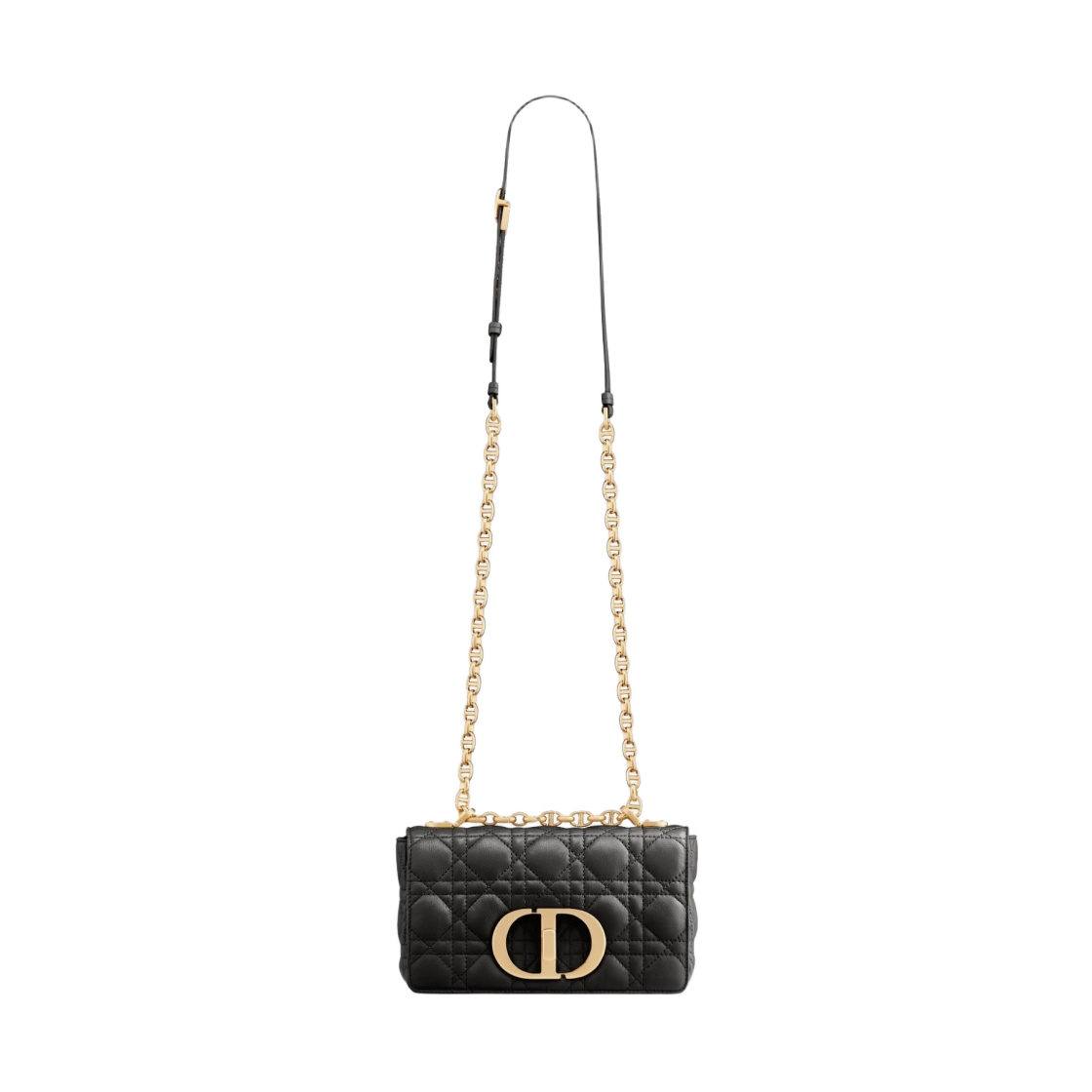 M9241UWHC-M900 Dior Small Caro Bag Supple Cannage Calfskin Black - #3