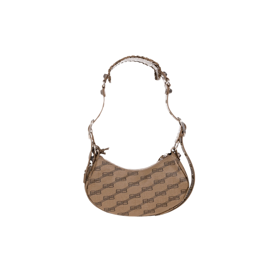 발렌시아가 BB 모노그램 코티드 캔버스 르 카골 XS 숄더백 베이지(Balenciaga BB Monogram Coated Canvas Le Cagole XS Shoulder Bag Beige) - 3