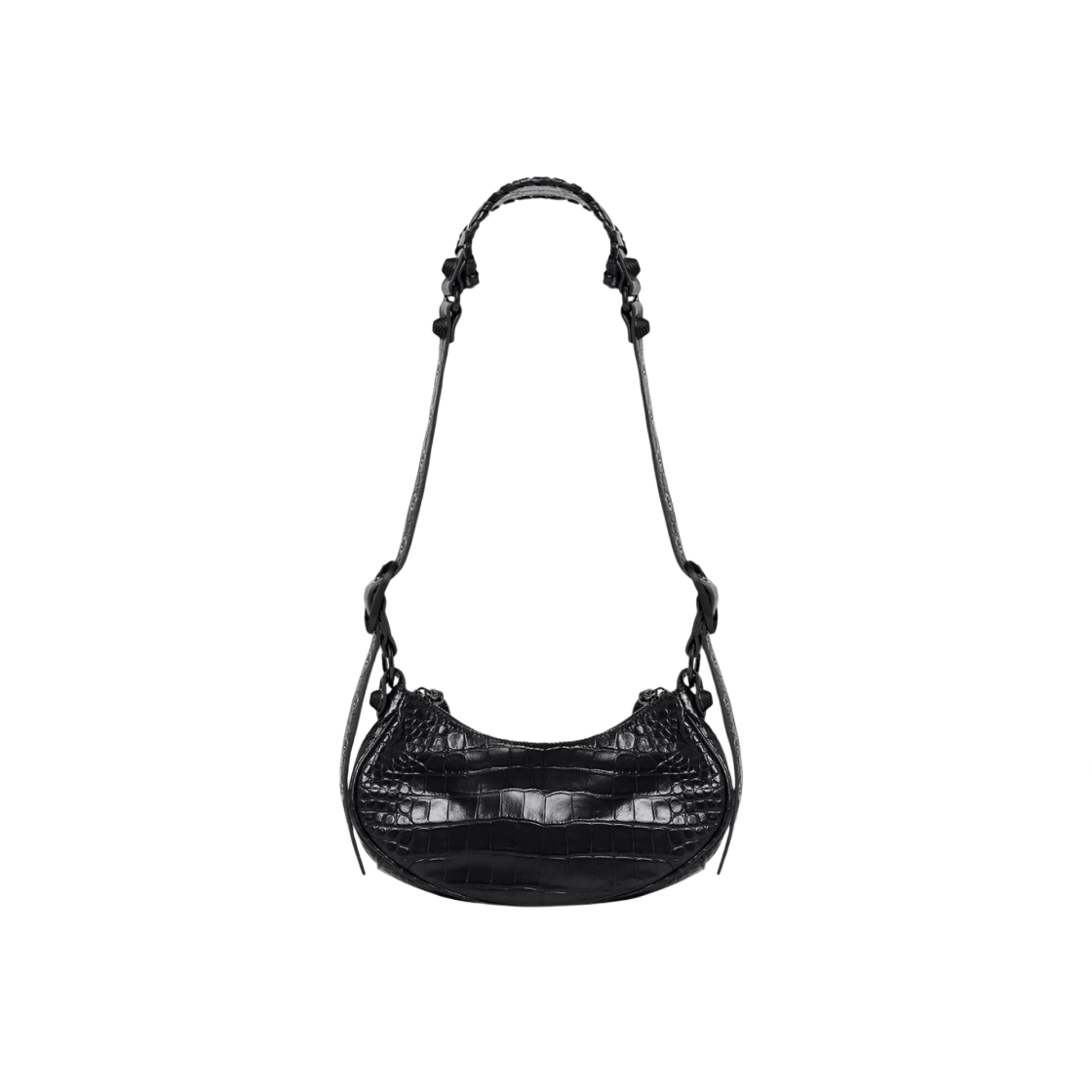발렌시아가 크로커다일 엠보스 르 카골 XS 숄더백 블랙(Balenciaga Crocodile Embossed Le Cagole XS Shoulder Bag Black) - 3